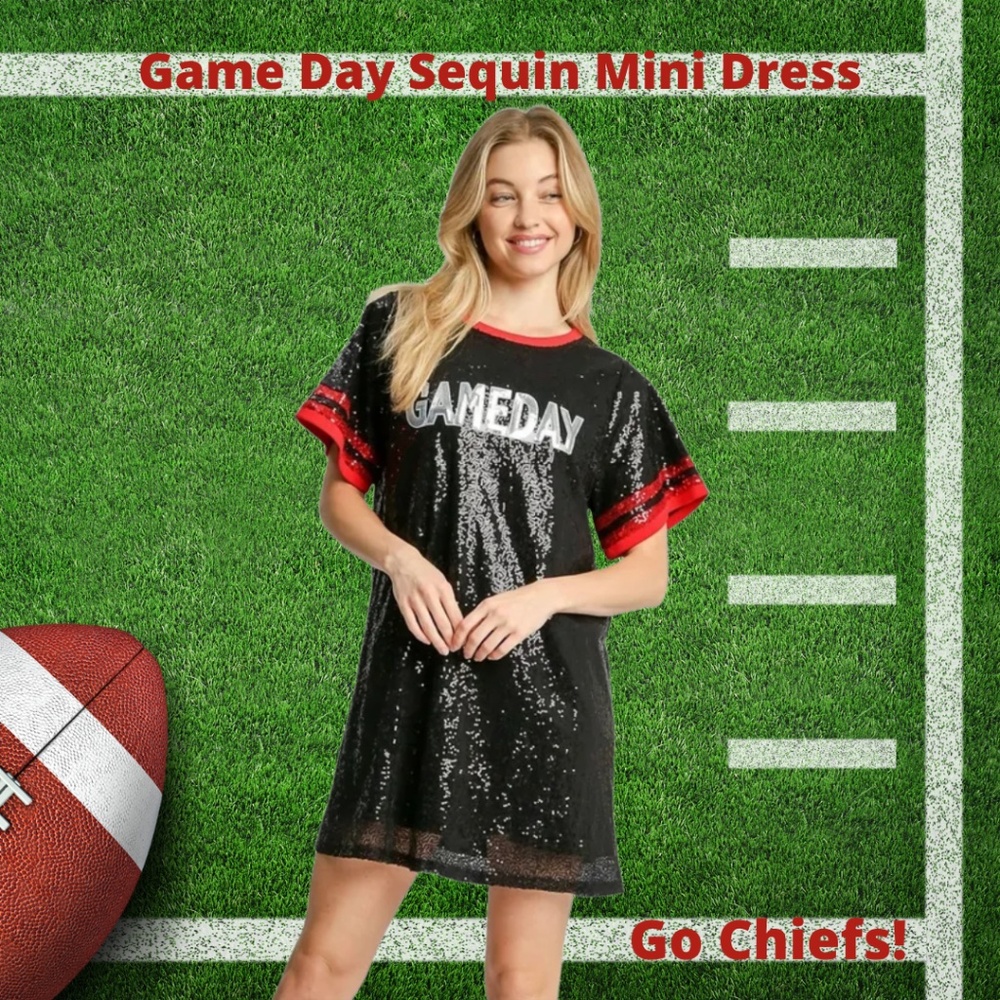 Umgee Sequin Game Day Mini Dress
